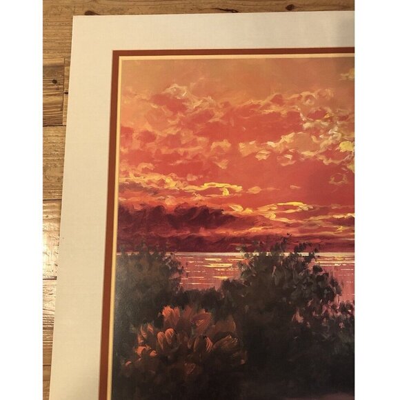 38x32 Mounted Triple Matted Sunset Art Print NUAGES by LITTORIO DEL SIGNORE 2003 - Picture 3 of 6
